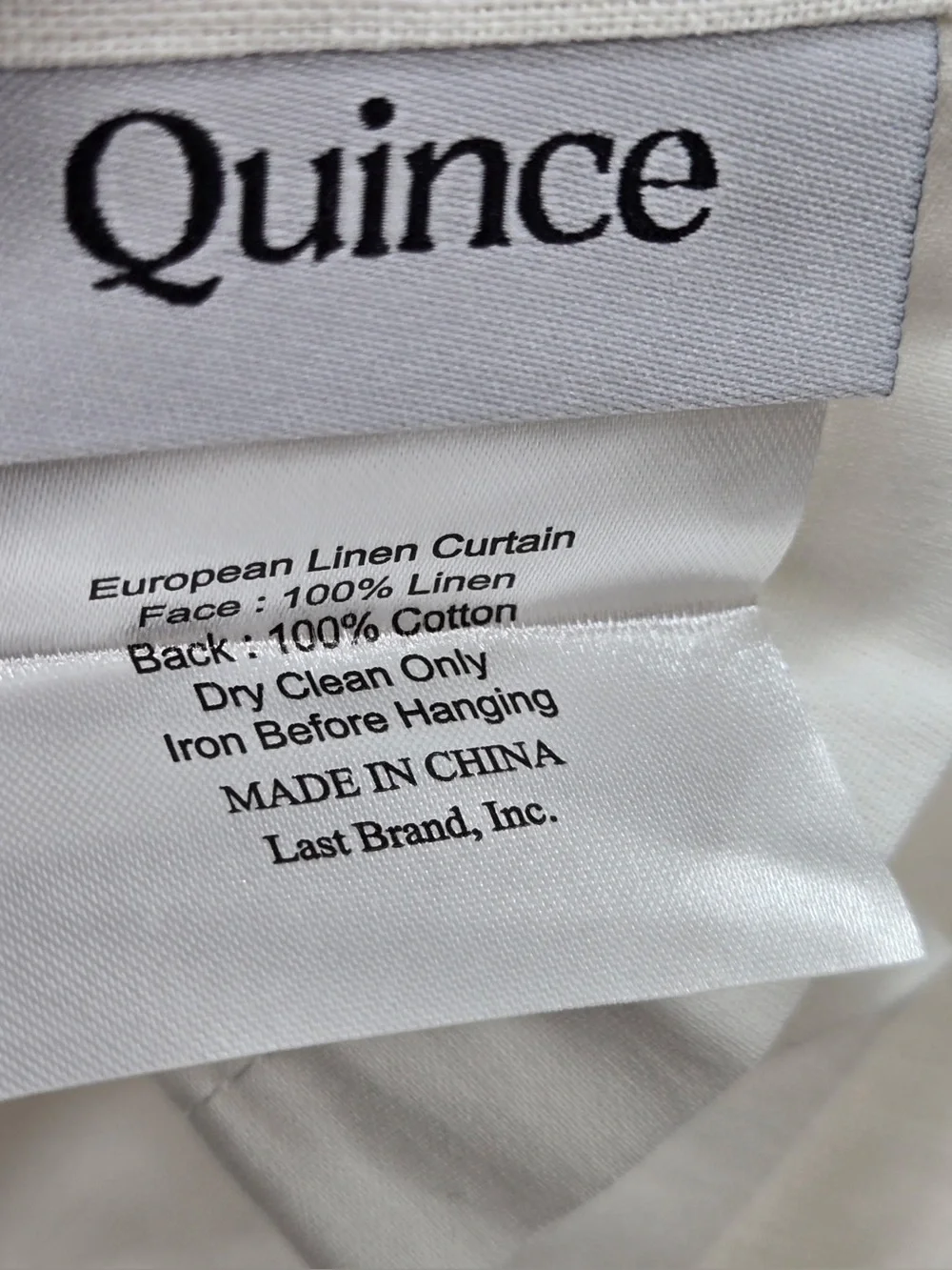 QUINCE Set Of 2 48x84 European Linen Curtains Cream 0498